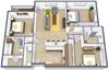Urban Plains Apartments | Three Bedroom | Plan 32B Urban Plains Apartments | Three Bedroom | Plan 32B